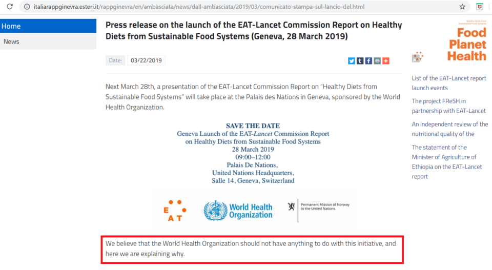 Italy Anti Eat Lancet Report